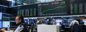 investors at Frankfurt Stock Exchange